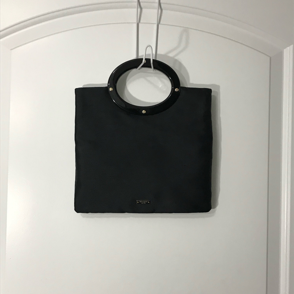 Kate Spade Joslyn Plaza Black Handbag Purse with Statement Circle Handle NWT